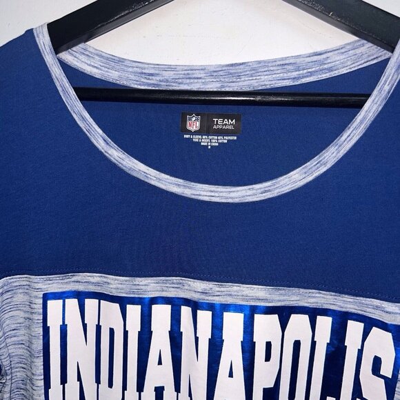 NFL Indianapolis Colts Shirt Womens Medium Blue Silver Short Sleeve Team Apparel - Picture 3 of 6